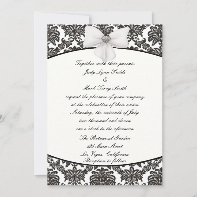 Damask Elegance Wedding Invitation (Front)