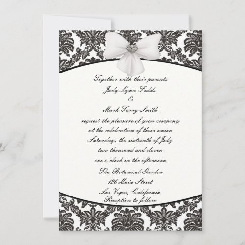 Damask Elegance Wedding Invitation