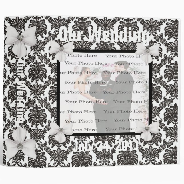 Damask Elegance Wedding Photo Album Binder (Front/Spine)