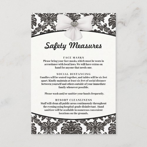 Damask Elegance Wedding Safety Measures Enclosure Card