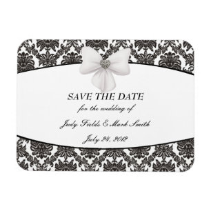 Damask Elegance Wedding Save The Date Magnet