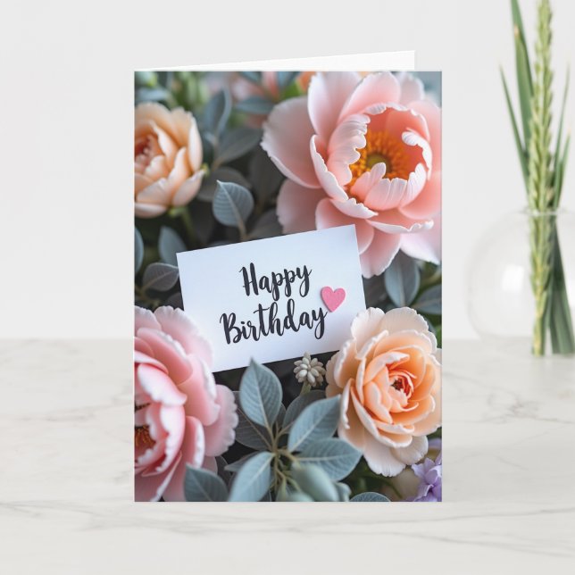 Damask Elegant Bloom Card (Front)