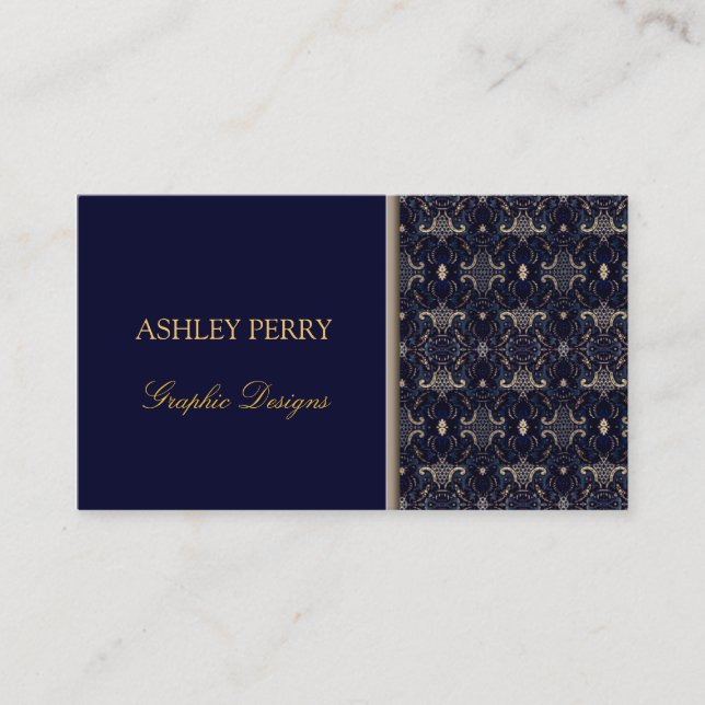 Damask Elegant Business Card (Front)