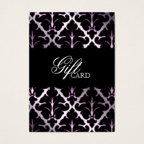 Damask Elegant Gift Card Silver Purple Black