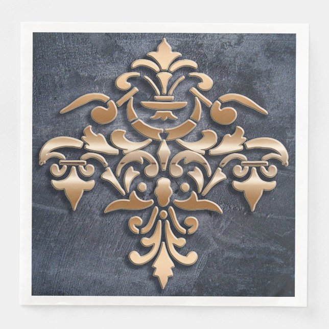 damask element paper dinner napkins (Front)
