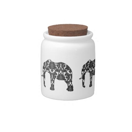 Damask Elephant Cookie Jar