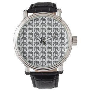 Damask Elephant Pattern Watch