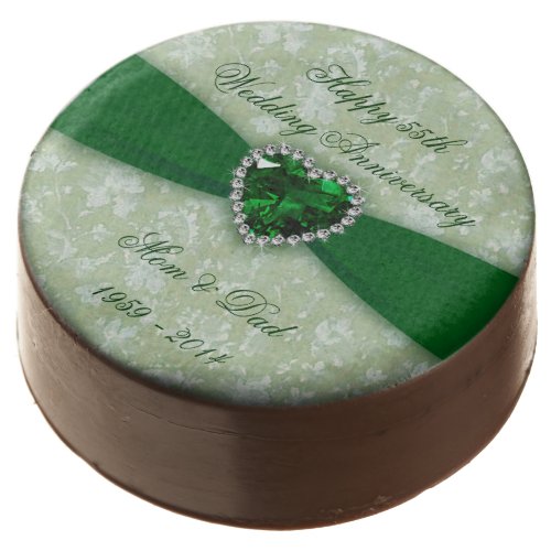 Damask Emerald Wedding Anniversary Oreo Cookies