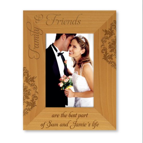 Damask Engraved 9x7 Wooden Picture Frame