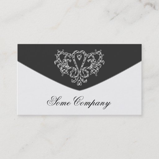 Customizable Damask Envelope Black And White Business Cards