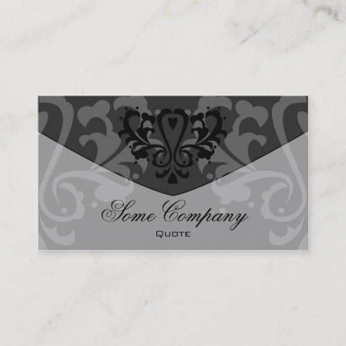 Damask Envelope (Black And White) Business Card Template