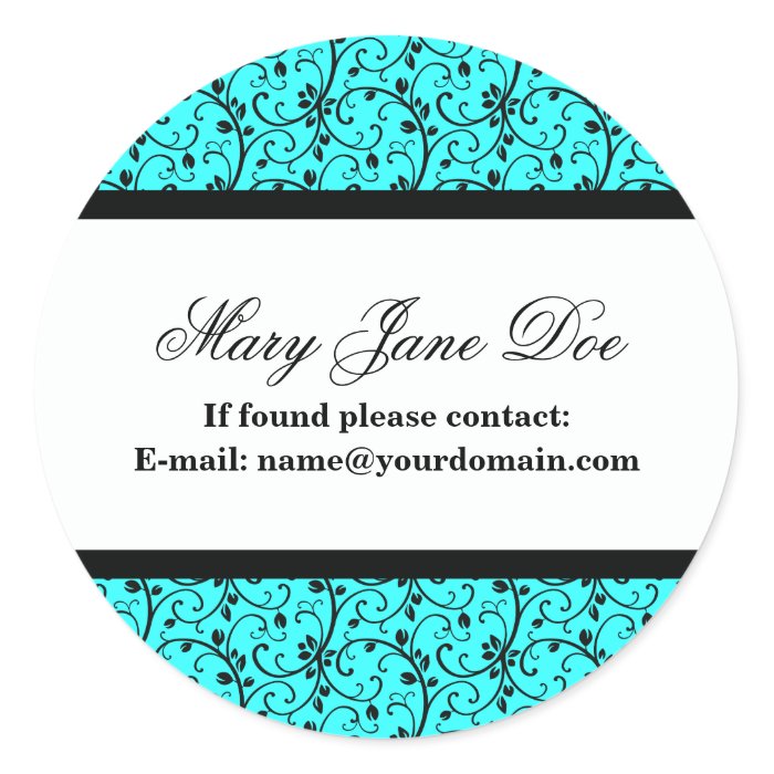 Damask Ex Libris Personalized Library Labels Stickers