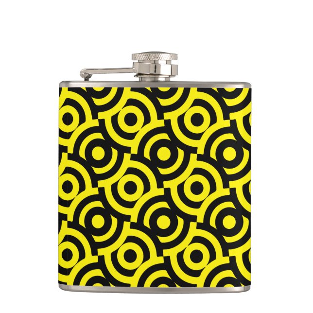 Damask Fabric Decorative Print Flask (Front)