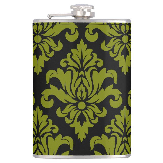 Damask Fabric decorative Print Flask (Front)