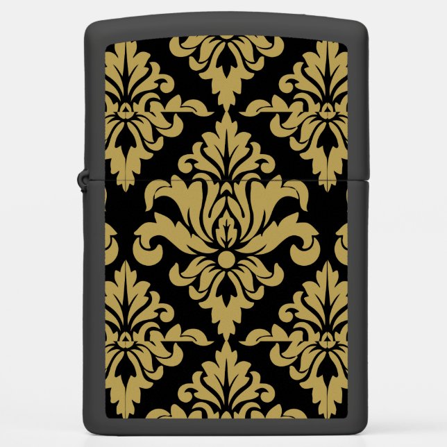 Damask Fabric decorative Print Zippo Lighter (Front)