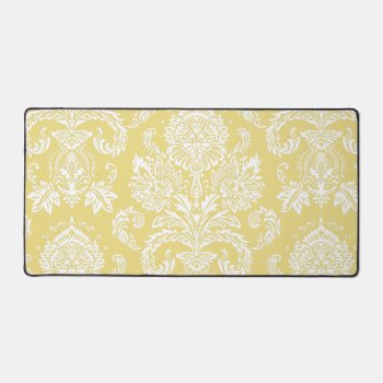 Damask Flax Simple Full Color Desk Mat by Kullaz at Zazzle