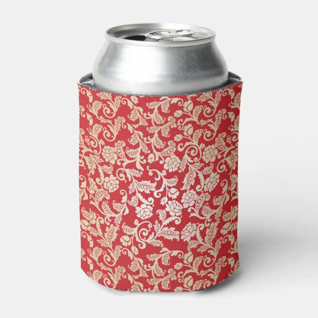 Damask floral background pattern can cooler (Can Front)