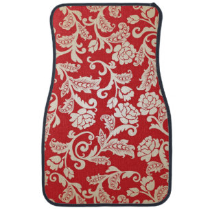 Damask floral background pattern car mat