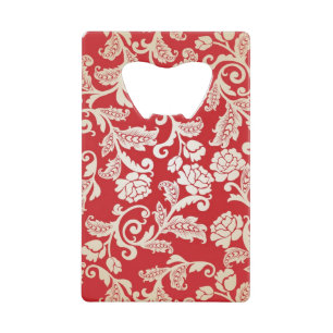 Damask floral background pattern credit card bottle opener