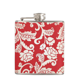 Damask floral background pattern flask