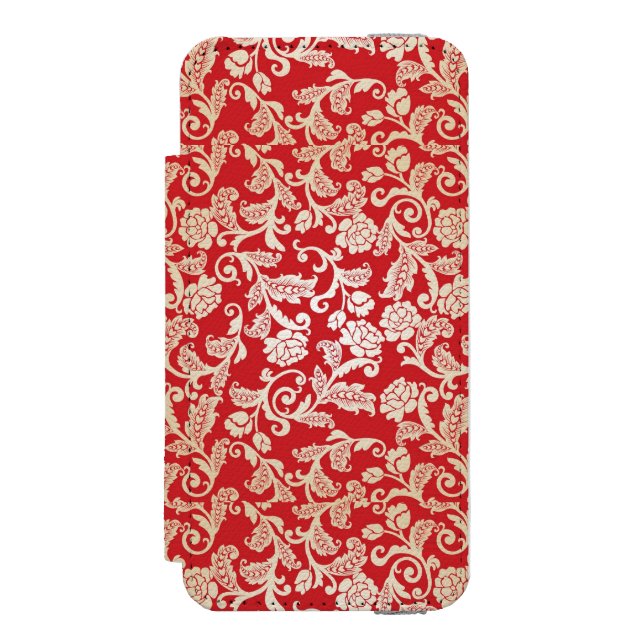 Damask floral background pattern incipio iPhone wallet case (Folio Front)