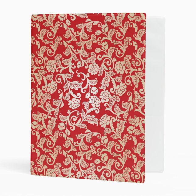 Damask floral background pattern mini binder (Front/Inside)