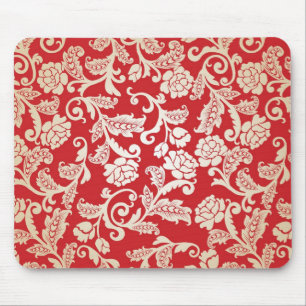 Damask floral background pattern mouse pad