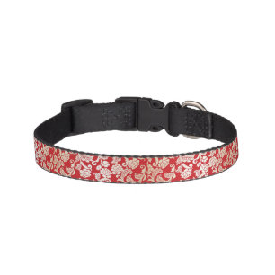 Damask floral background pattern pet collar