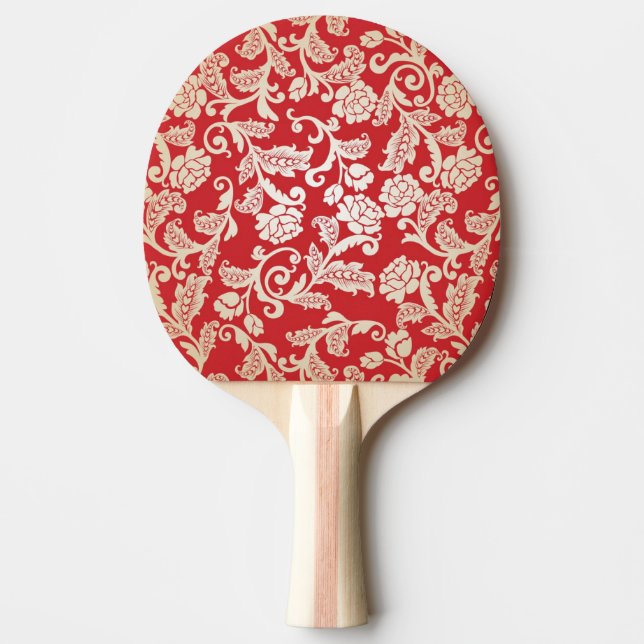Damask floral background pattern Ping-Pong paddle (Front)