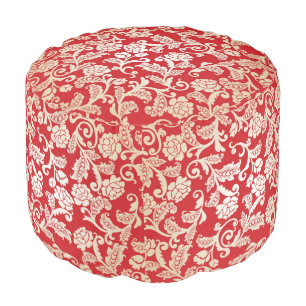 Damask floral background pattern pouf