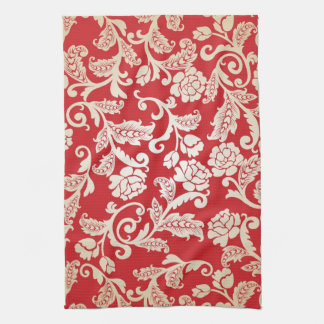 Damask floral background pattern towel