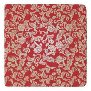 Damask floral background pattern trivet