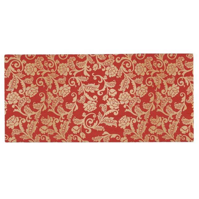 Damask floral background pattern wood USB flash drive (Front)