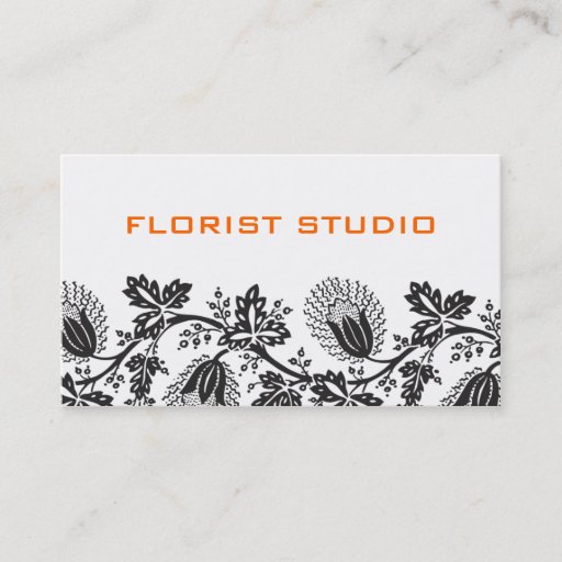 Customizable Damask Floral Business Cards
