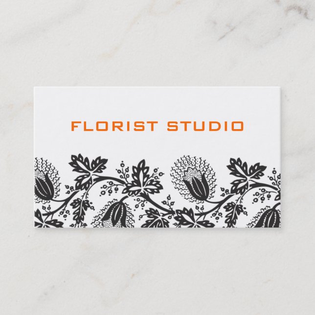 Damask Floral Business Cards (Front)