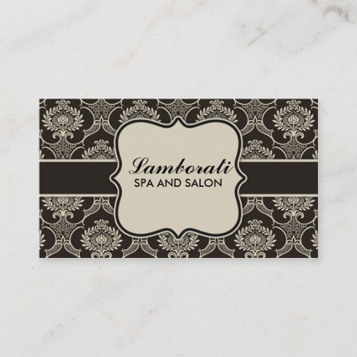 Customizable Damask Floral Elegant Cosmetologist Fashion Retro Business Card Template
