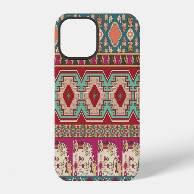 Damask Floral Geometric Colorful Patchwork Iphone Case (Back)