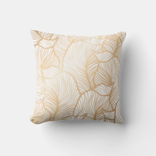 Damask floral gold  throw pillow (Front)