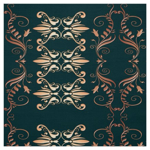 damask floral golden seamless pattern fabric