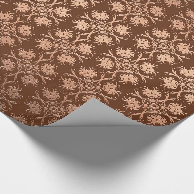 damask floral golden seamless pattern wrapping paper (Corner)