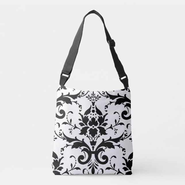 Damask floral pattern crossbody bag (Front)