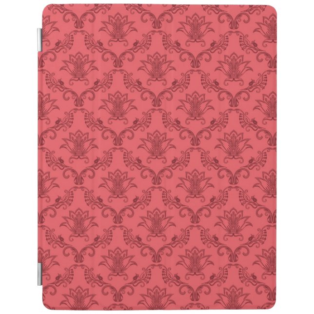 Damask floral pattern iPad smart cover (Front)