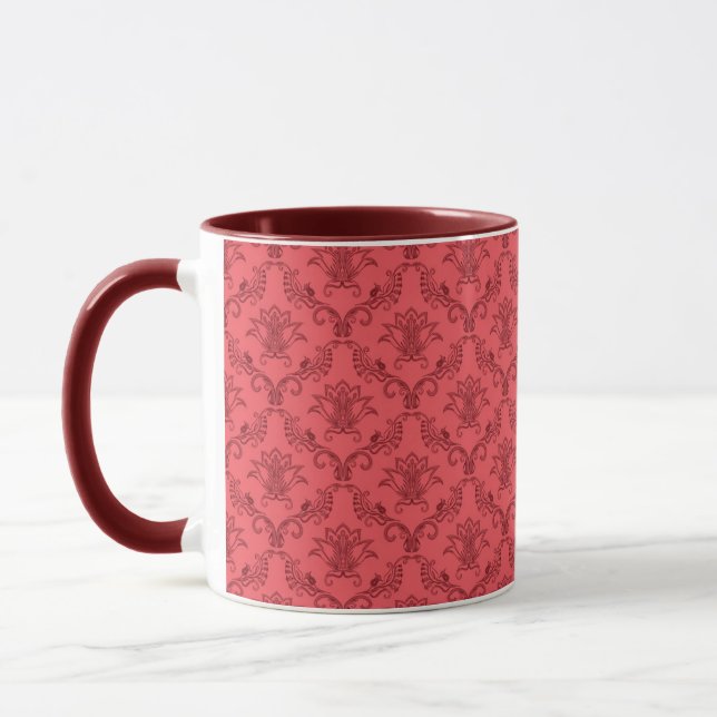 Damask floral pattern mug (Left)