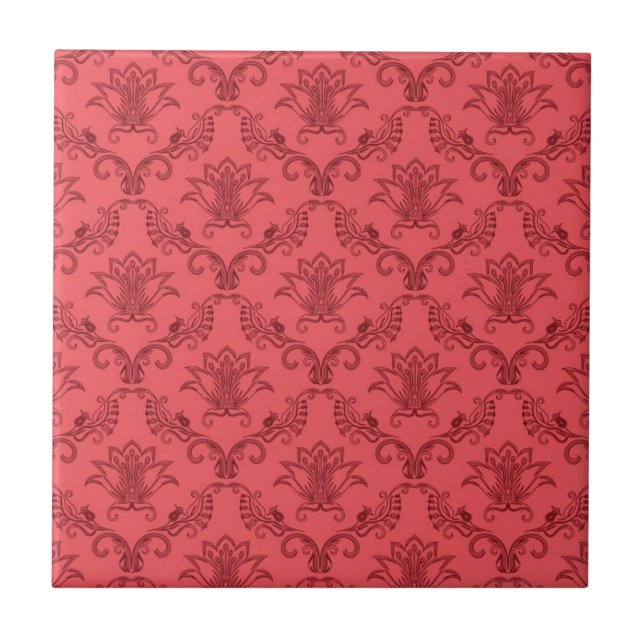 Damask floral pattern tile (Front)