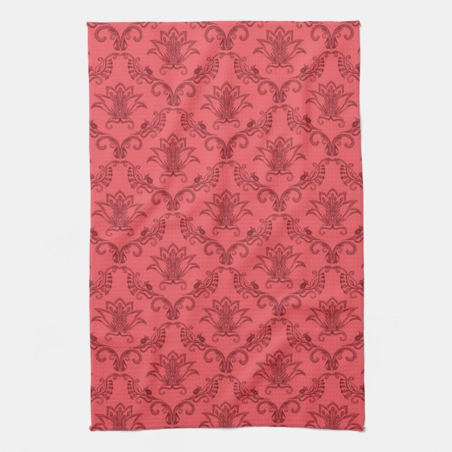 Damask floral pattern towel (Vertical)