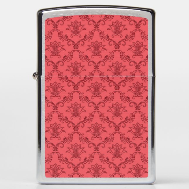 Damask floral pattern zippo lighter (Front)