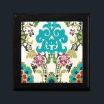 Damask Floral Patterns Plum Turquoise Gift Box<br><div class="desc">Turquoise,  plum,  green and purple floral patterns meet on a white background to bring this June Erica Vess damask print to life. Works as a gift for yourself,  a friend,  or a family member.</div>