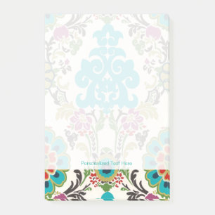 Damask Floral Patterns Plum Turquoise Post-it Notes