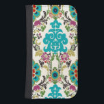 Damask Floral Patterns Plum Turquoise Wallet Phone Case For Samsung Galaxy S4<br><div class="desc">Turquoise,  plum,  green and purple floral patterns meet on a white background to bring this June Erica Vess damask print to life. Works as a gift for yourself,  a friend,  or a family member.</div>