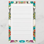 Damask Floral Patterns Plum Turquoise Stationery